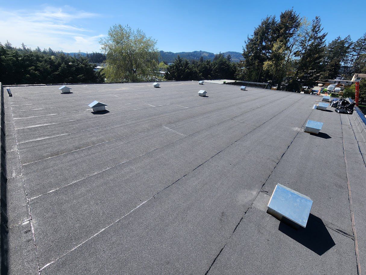 Commercial flat roof in Langford, BC.